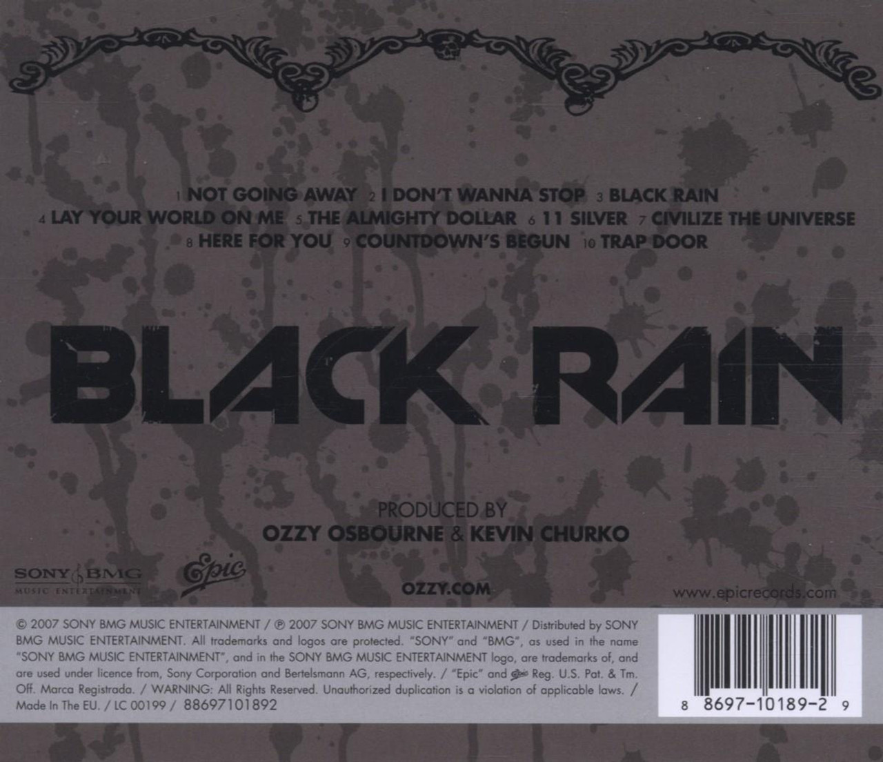 Ozzy Osbourne 'Black Rain' CD Jewel Case