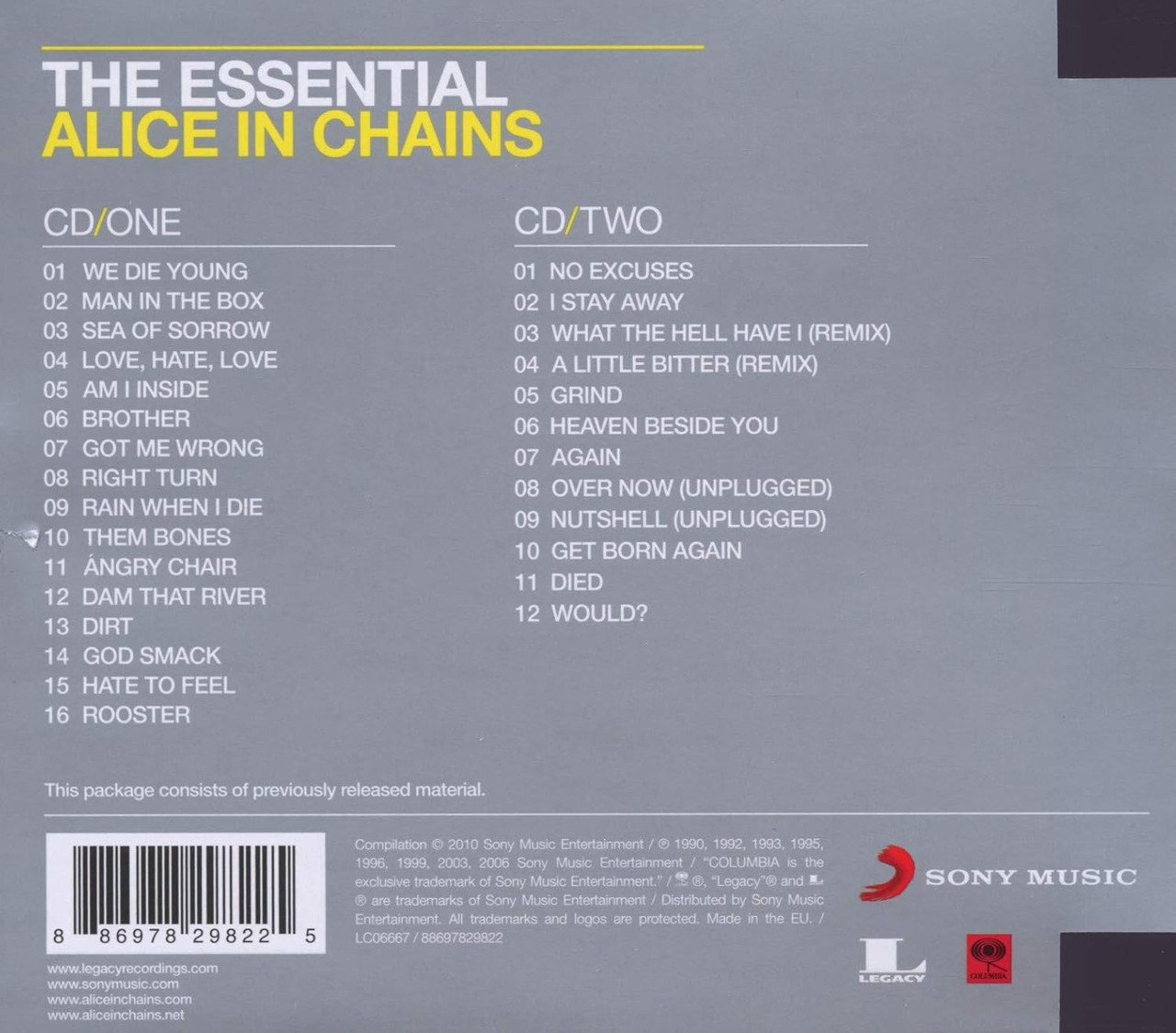 Alice In Chains 'The Essential Alice In Chains' 2CD Jewel Case