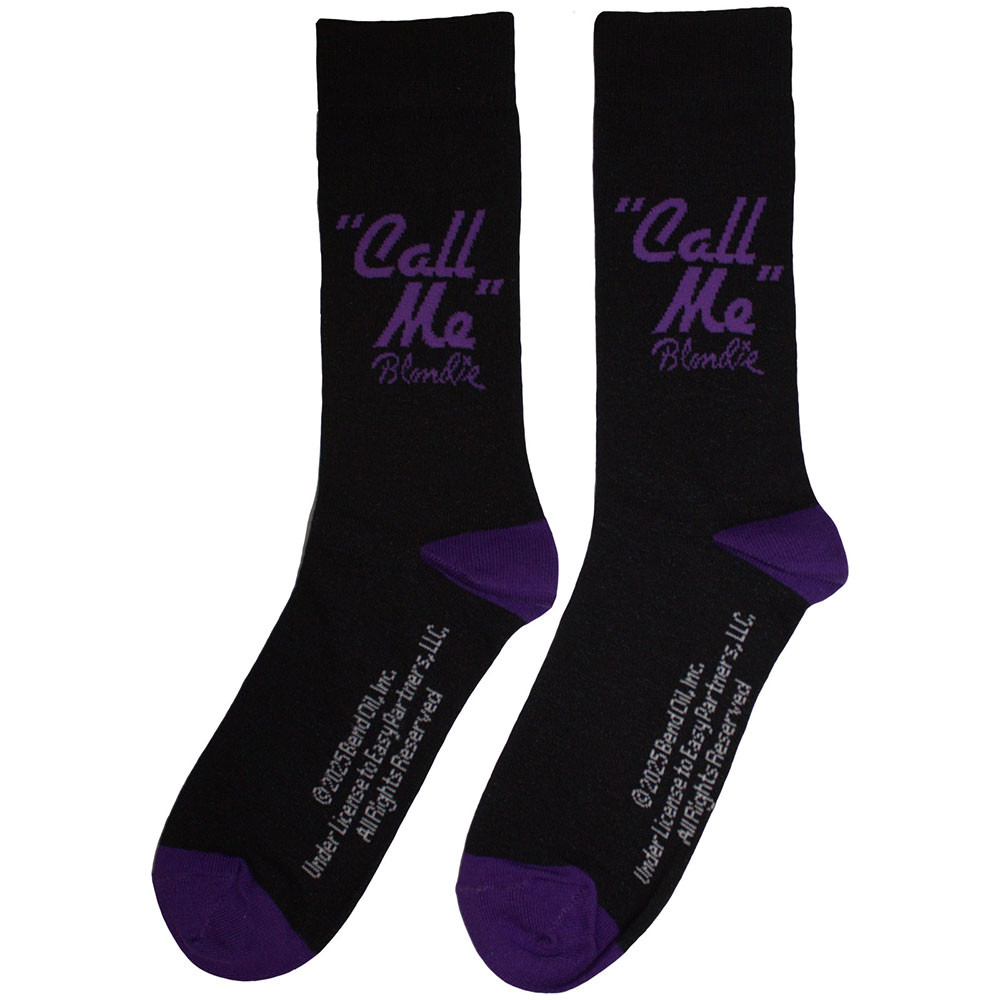 Blondie 'Call Me' (Black) Socks (One Size = UK 7-11) BACK