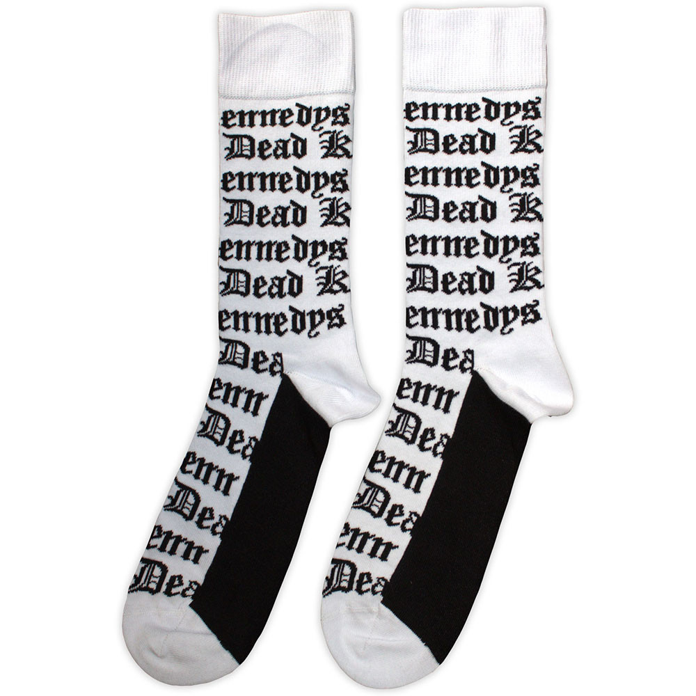 Dead Kennedys 'Gothic Logo Pattern' (White) Socks (One Size = UK 7-11) BACK