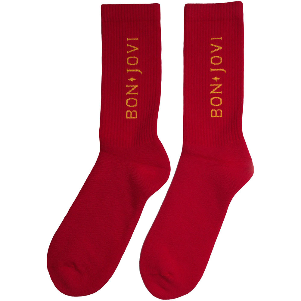 Bon Jovi 'Original Logo' (Red) Socks (One Size = UK 7-11) BACK