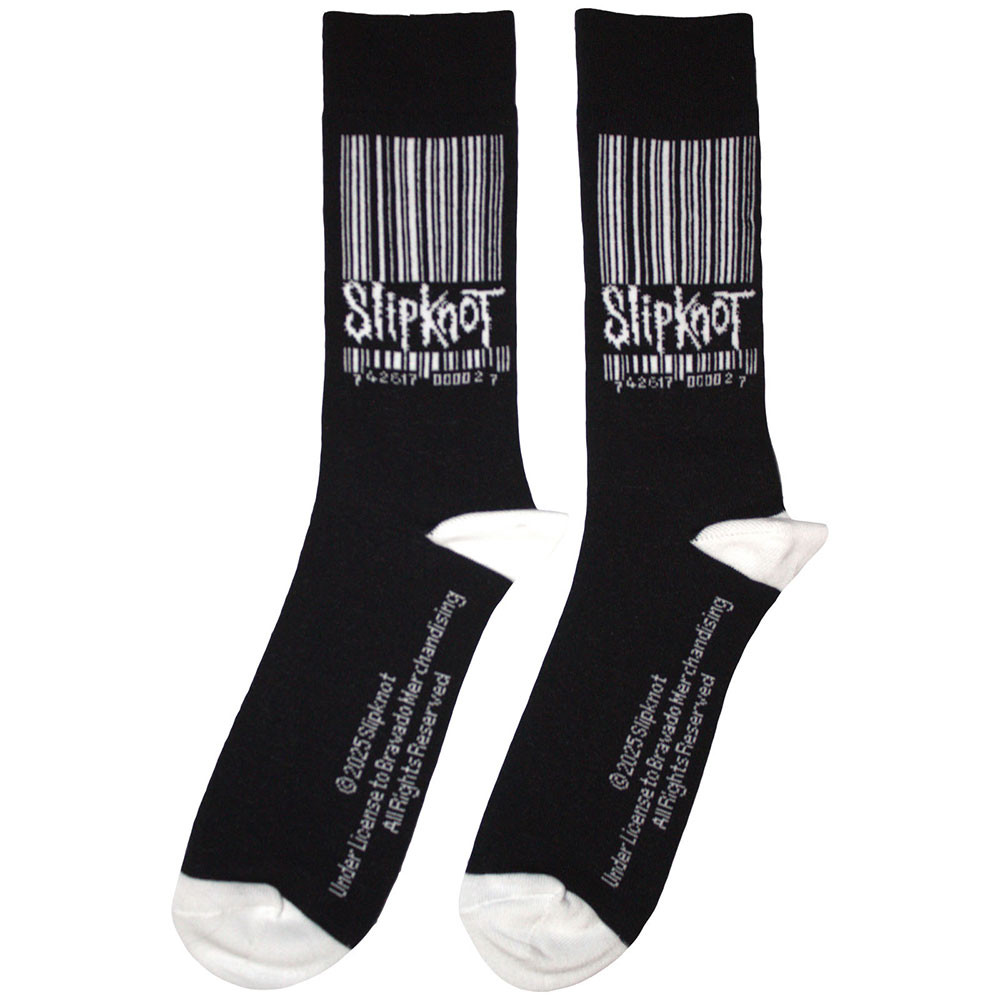Slipknot 'Large Barcode Logo' (Black) Socks (One Size = UK 7-11) BACK