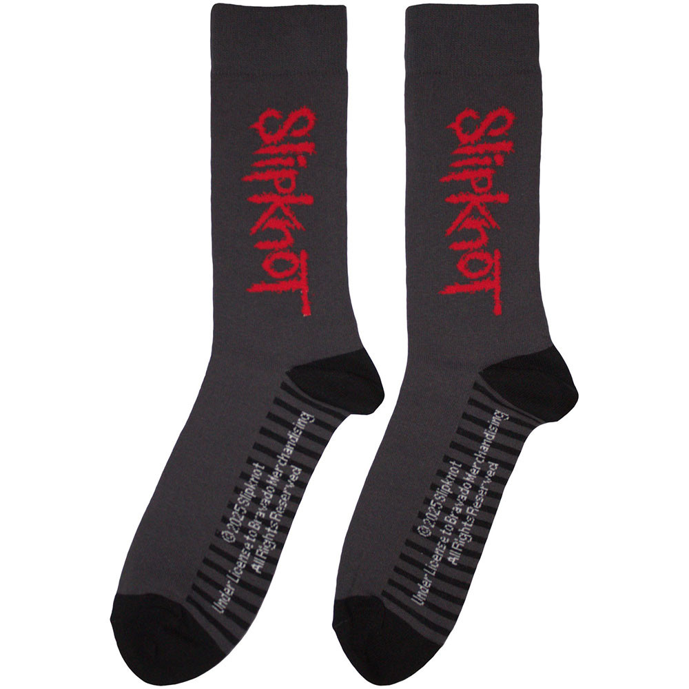 Slipknot 'Logo Vertical' (Grey) Socks (One Size = UK 7-11) BACK