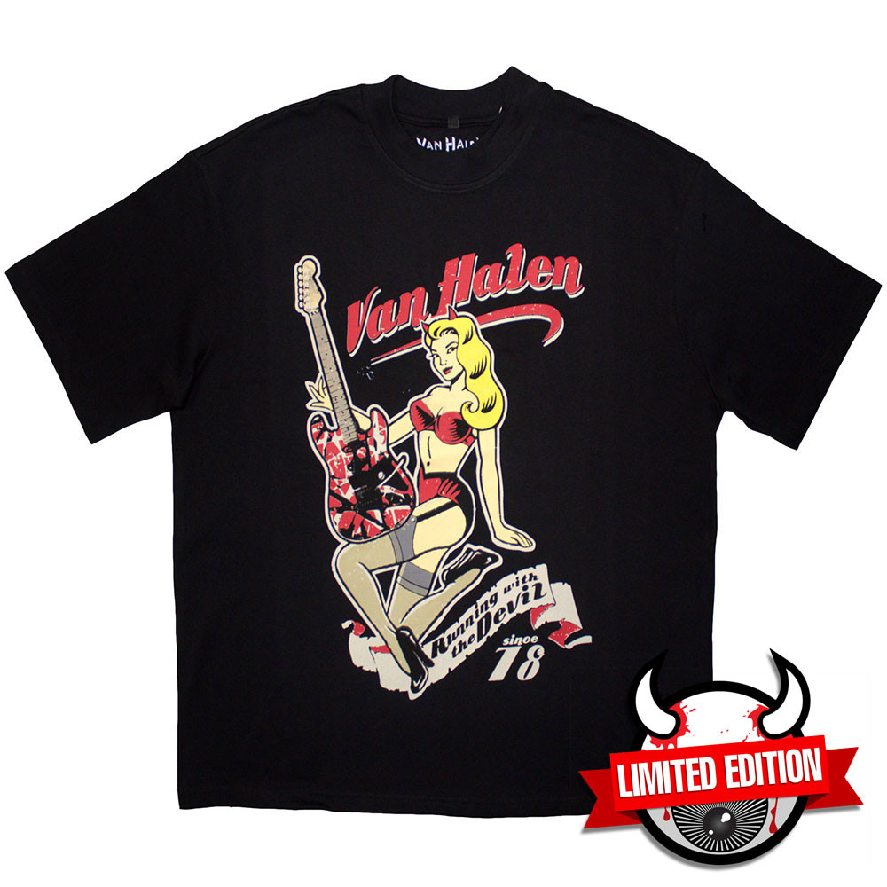 Van Halen 'Running With The Devil' (Black) Oversized Boxy T-Shirt - Limited Edition
