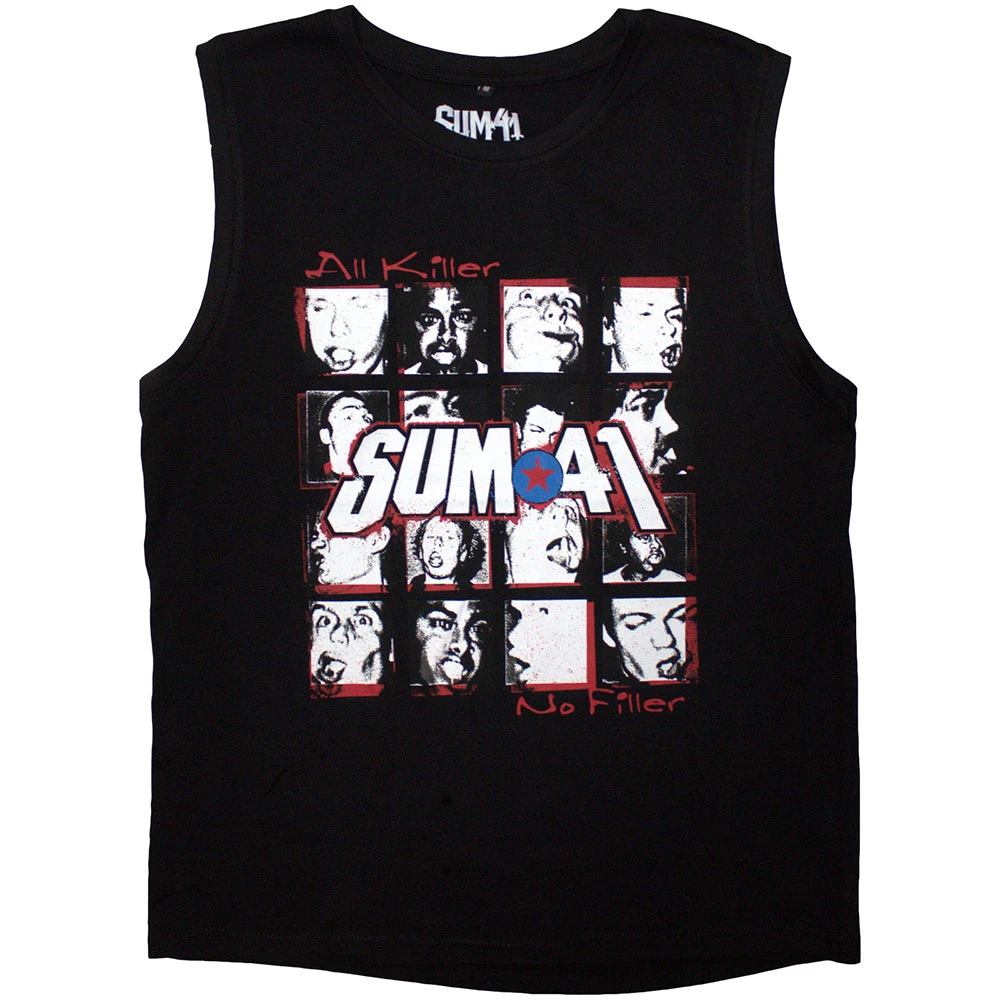 Sum 41 'All Killer No Filler Tracklist' (Black) Tank Vest