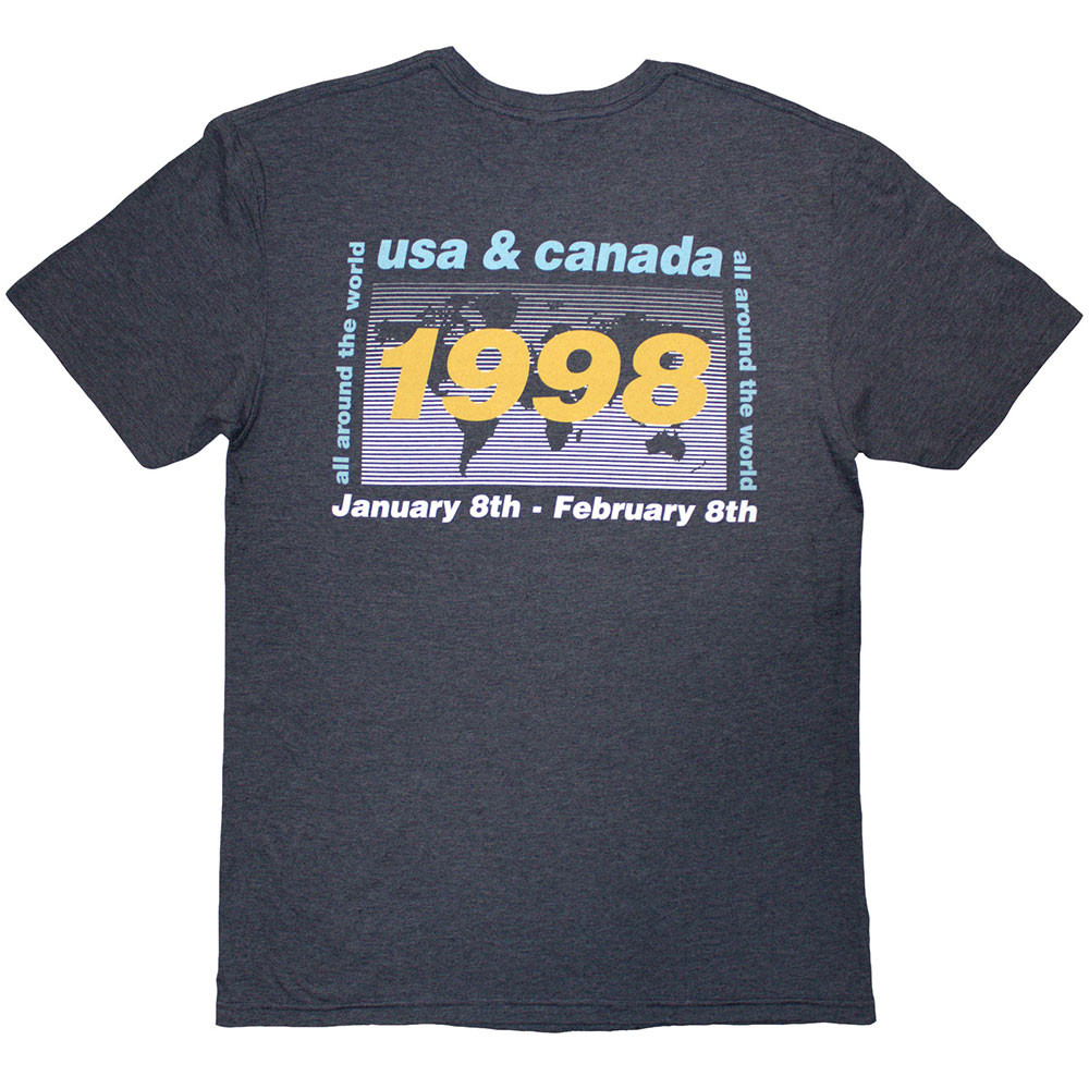 Oasis '1998 World Tour - USA/Canada' (Blue) T-Shirt BACK