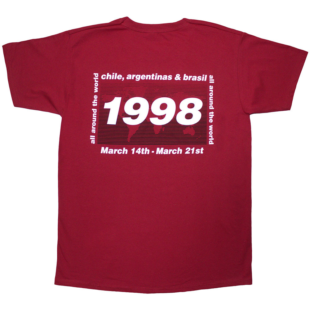 Oasis '1998 World Tour - South America' (Red) T-Shirt | Eyesore Merch