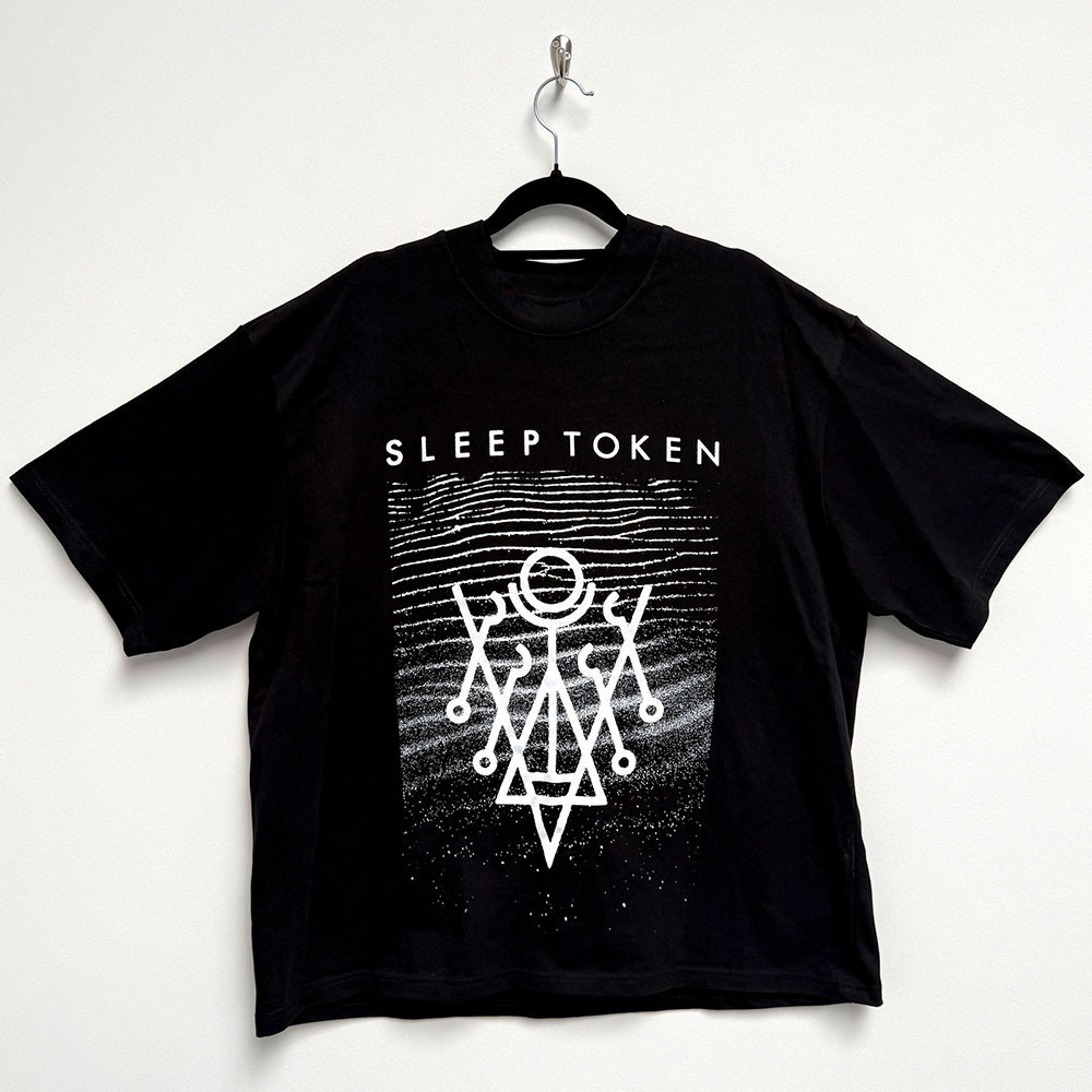 Sleep Token 'Give' (Black) Oversized Boxy T-Shirt - Limited Edition on a hanger