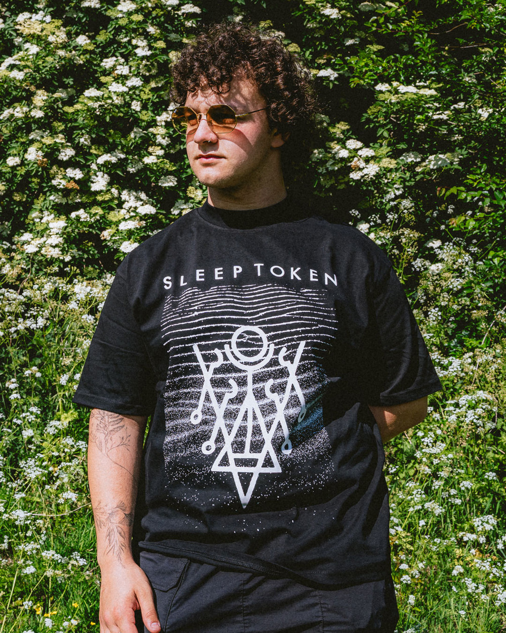 Sleep Token 'Give' (Black) Oversized Boxy T-Shirt - Limited Edition.  Modelled in the flesh