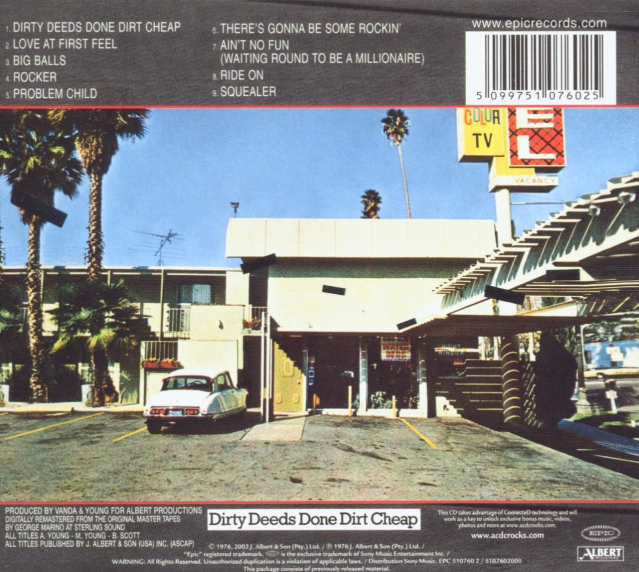 AC/DC 'Dirty Deeds Done Dirt Cheap' CD Digipack