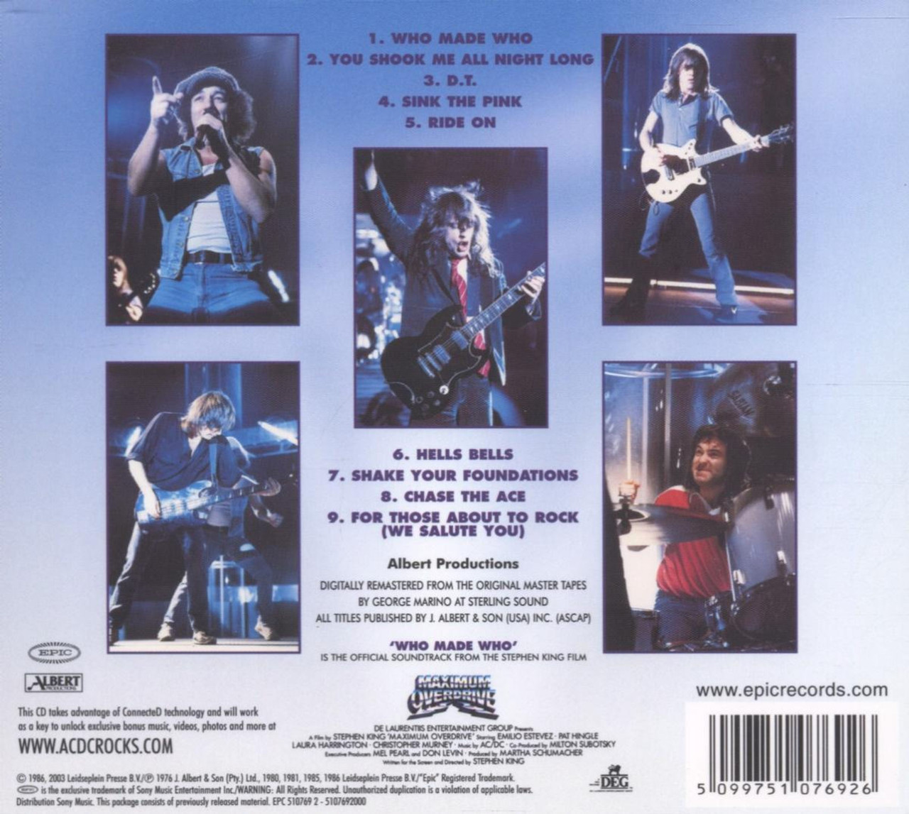 AC/DC 'Who Made Who' CD Digipack