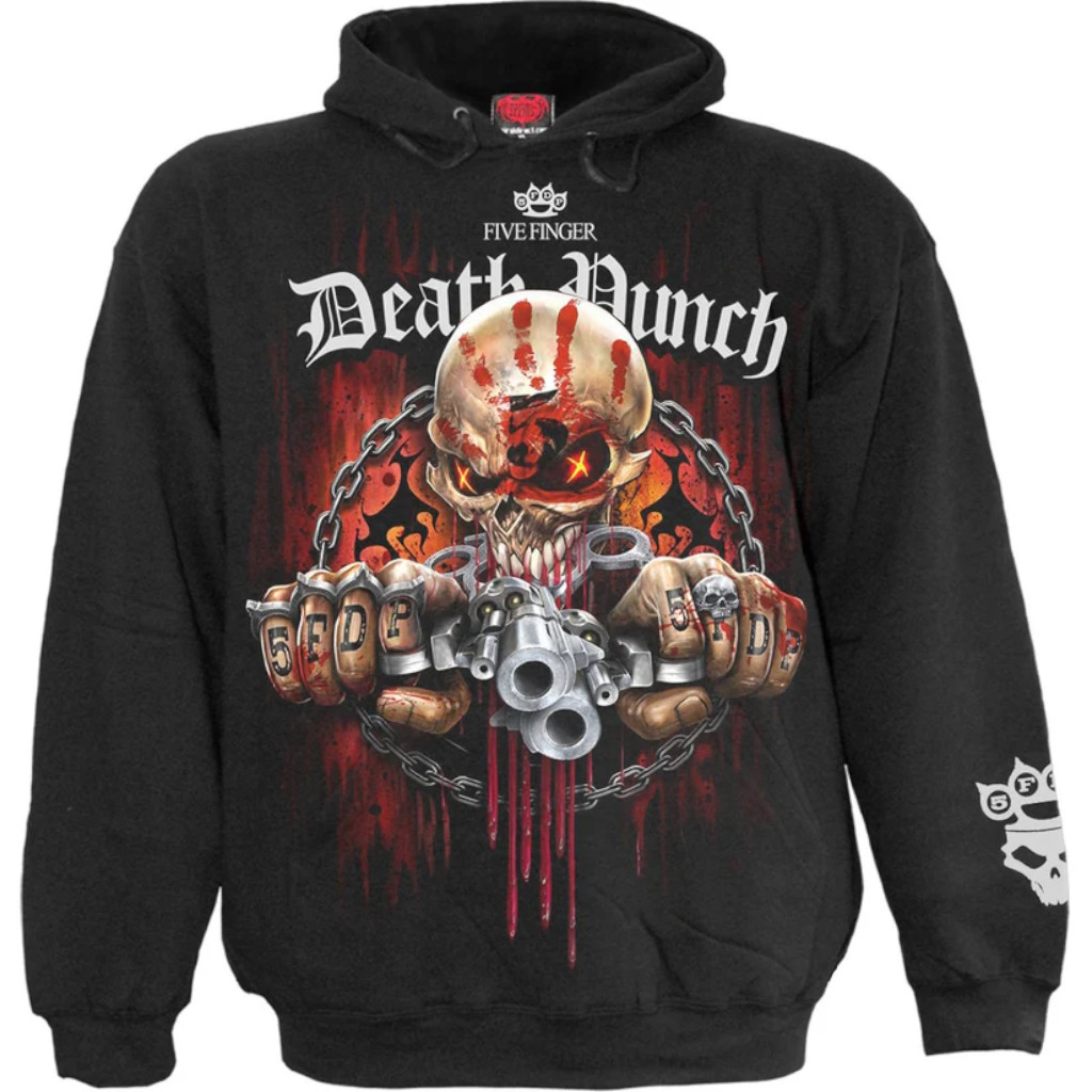 Five Finger Death Punch 'Assassin Revolvers' (Black) Pull Over Hoodie