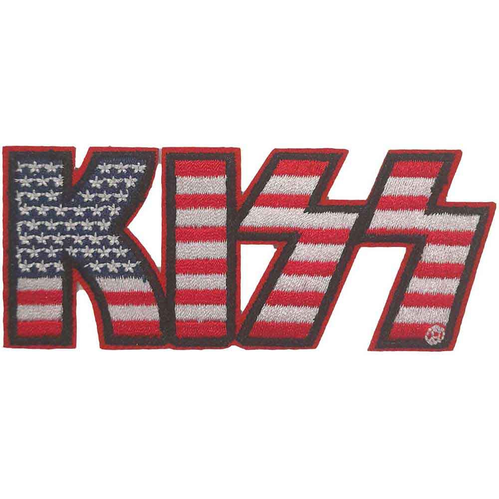 KISS 'American Flag Logo' (Iron On) Patch