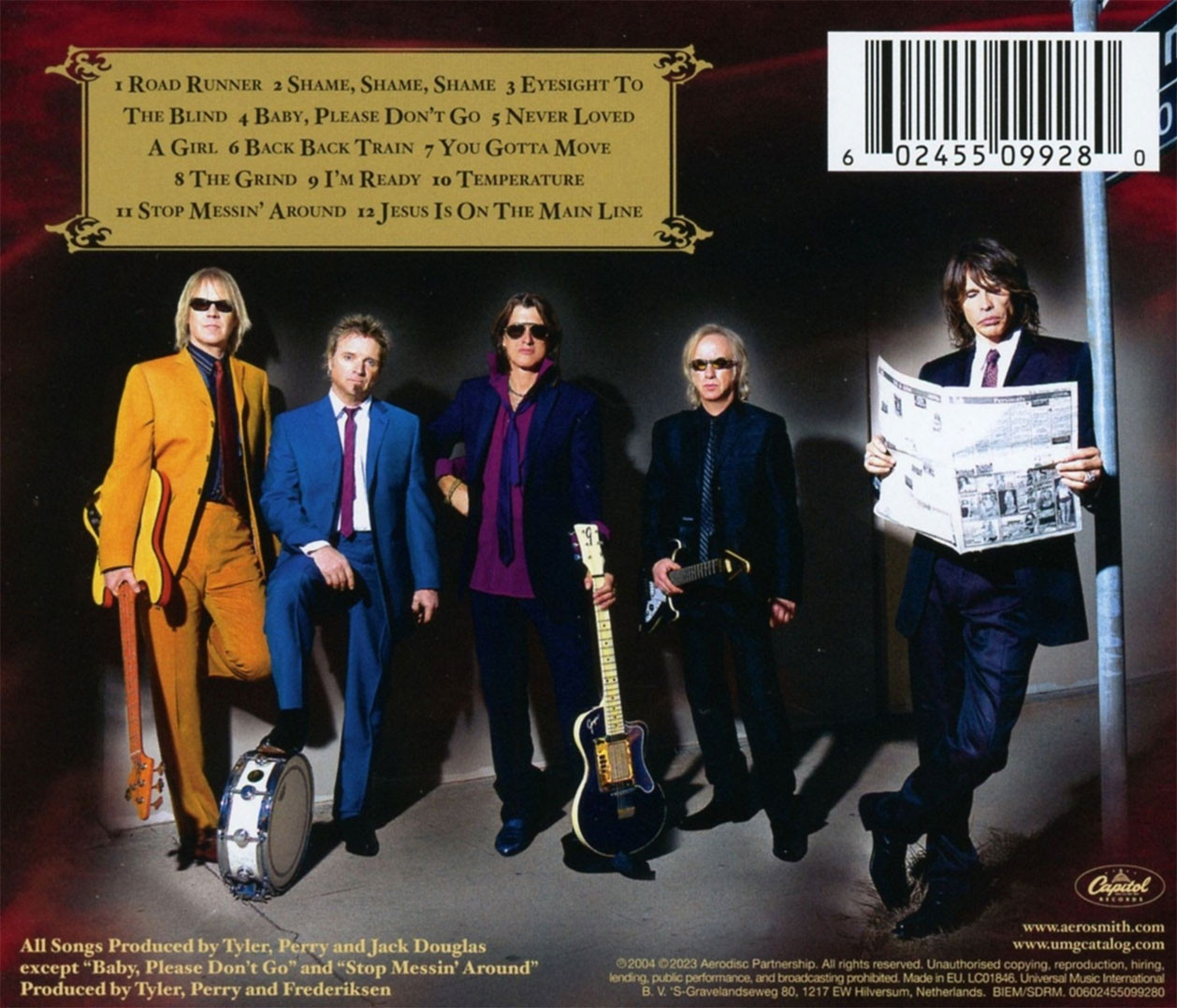 Aerosmith 'Honkin' On Bobo' CD Jewel Case Back