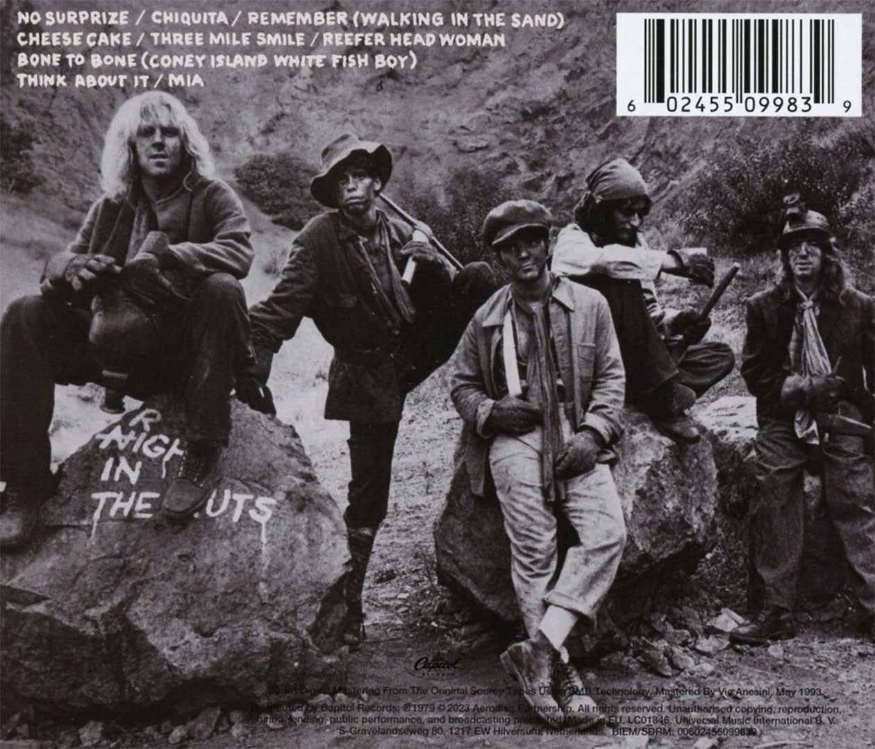Aerosmith 'Night In The Ruts' CD Jewel Case Back