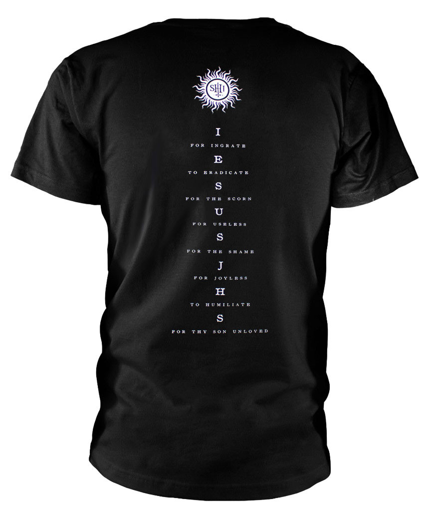 Behemoth 'The Shit Ov God Vertical Logo Cover' (Black) T-Shirt Back