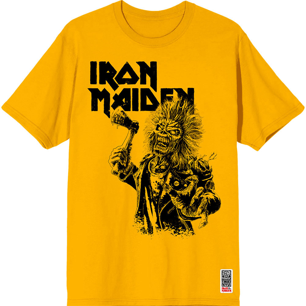 Iron Maiden 'Est. 1975 Eddie Axe Graphic' (Yellow) T-Shirt