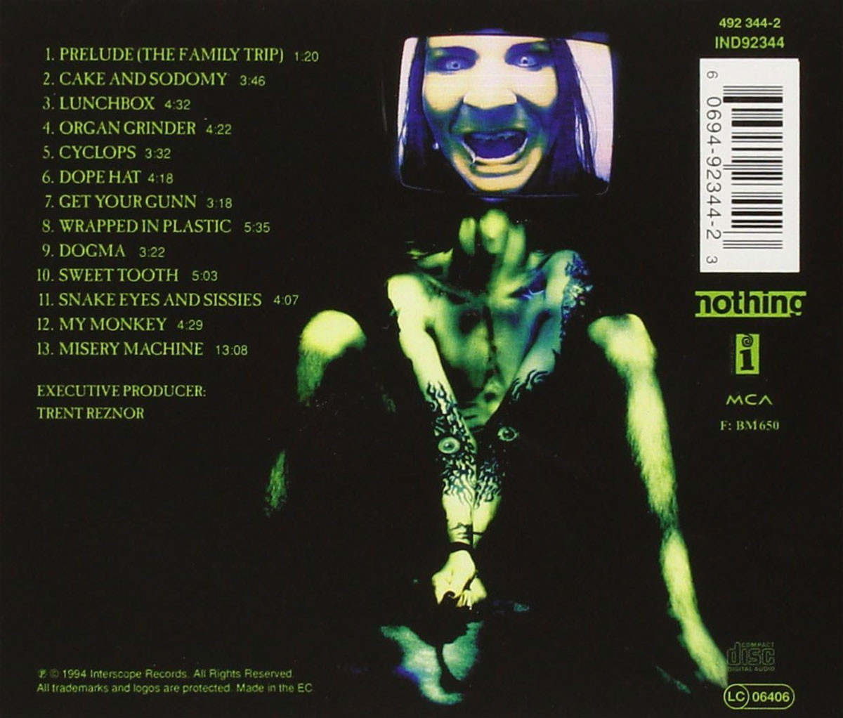 Marilyn Manson 'Portrait Of An American Family' CD Back