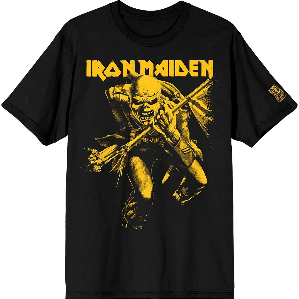 Iron Maiden '50 Trooper Crop Yellow' (Black) T-Shirt