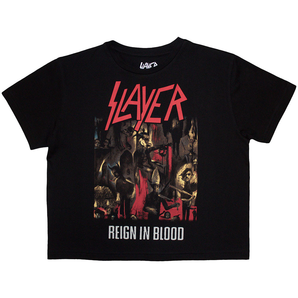 Slayer 'Reign In Blood' (Black) Womens Crop Top