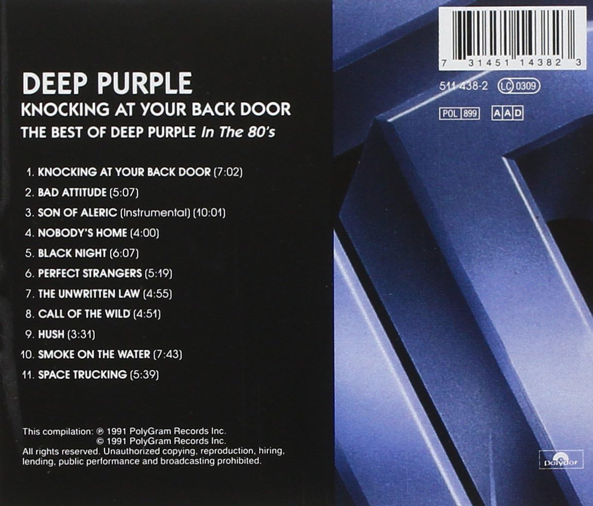 Deep Purple 'Knocking At Your Back Door' CD Jewel Case