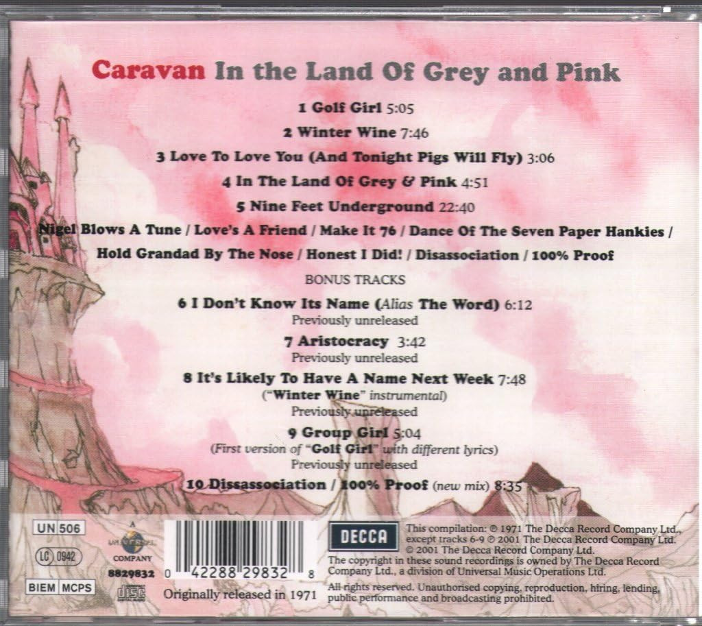 Caravan 'In the Land of Grey and Pink' CD Jewel Case