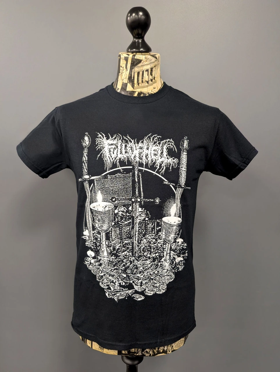Full of Hell 'Burning Myrrh' (Black) T-Shirt on a mannequin