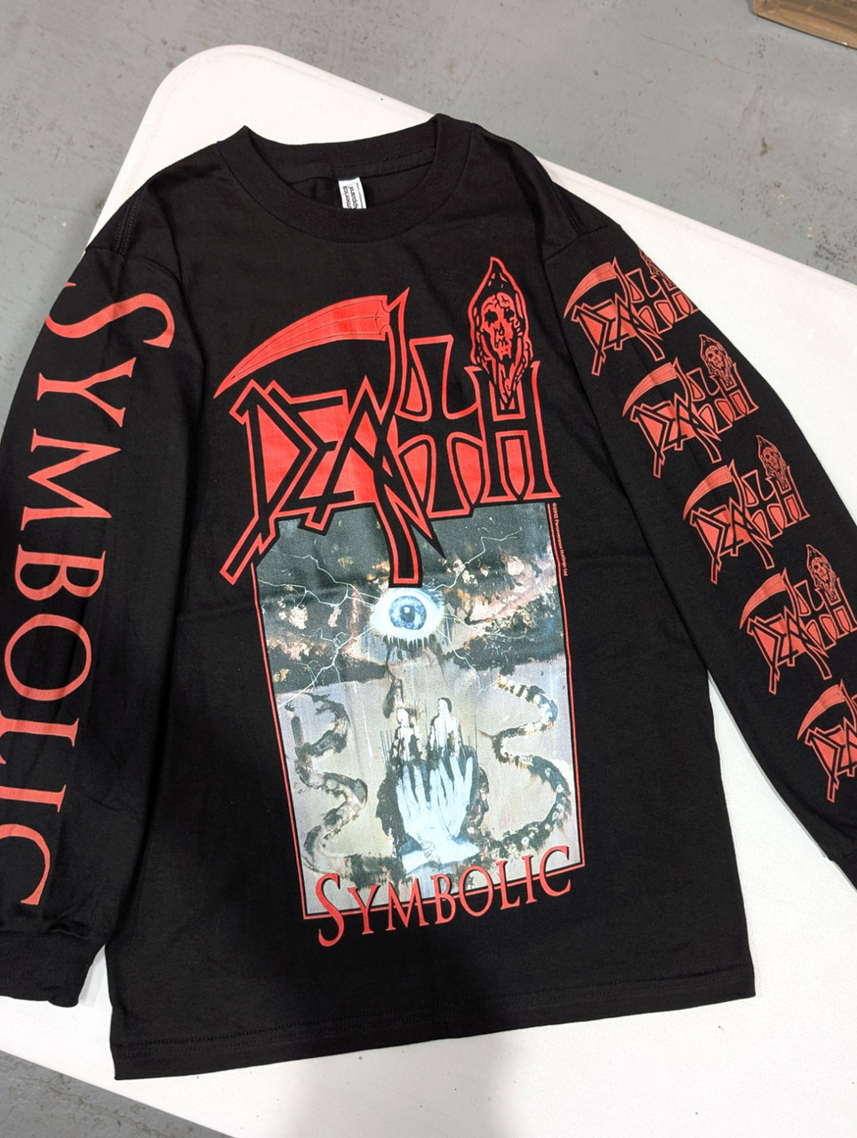 Death 'Symbolic' (Black) Long Sleeve Shirt - US Import | Eyesore Merch