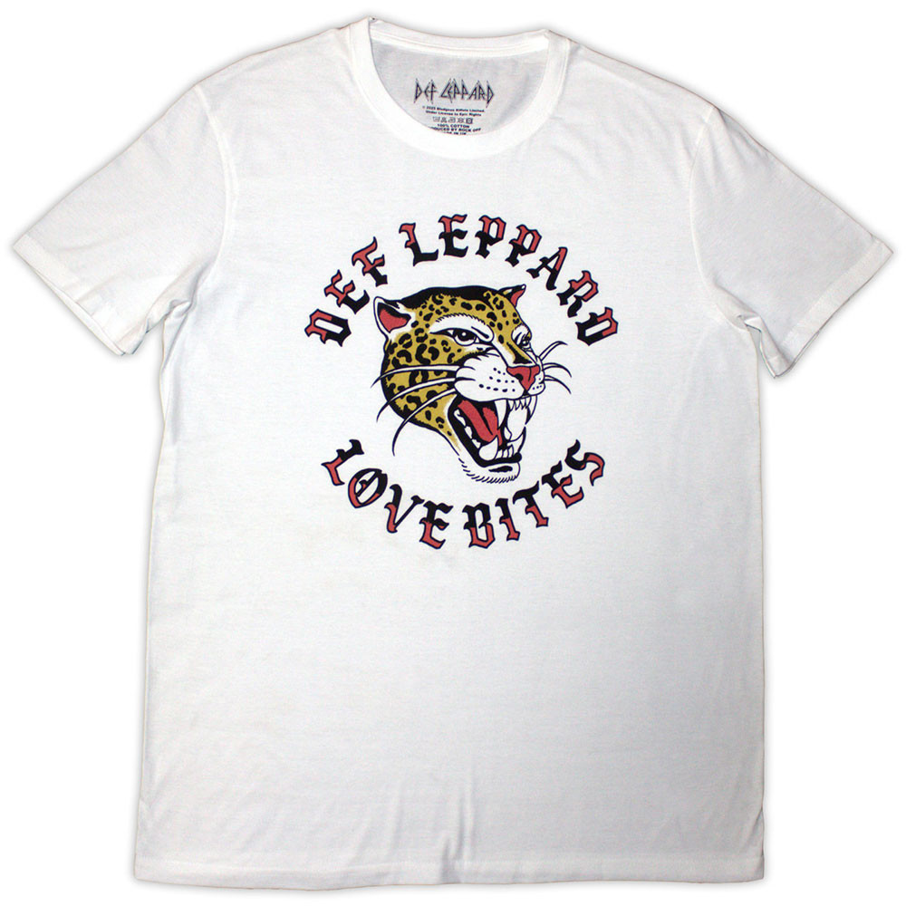 Def Leppard 'Love Bites Circle' (White) T-Shirt