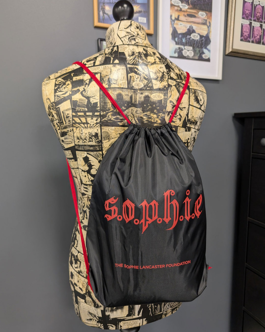 SLF 'S.O.P.H.I.E. Logo (Red)' Draw String Bag