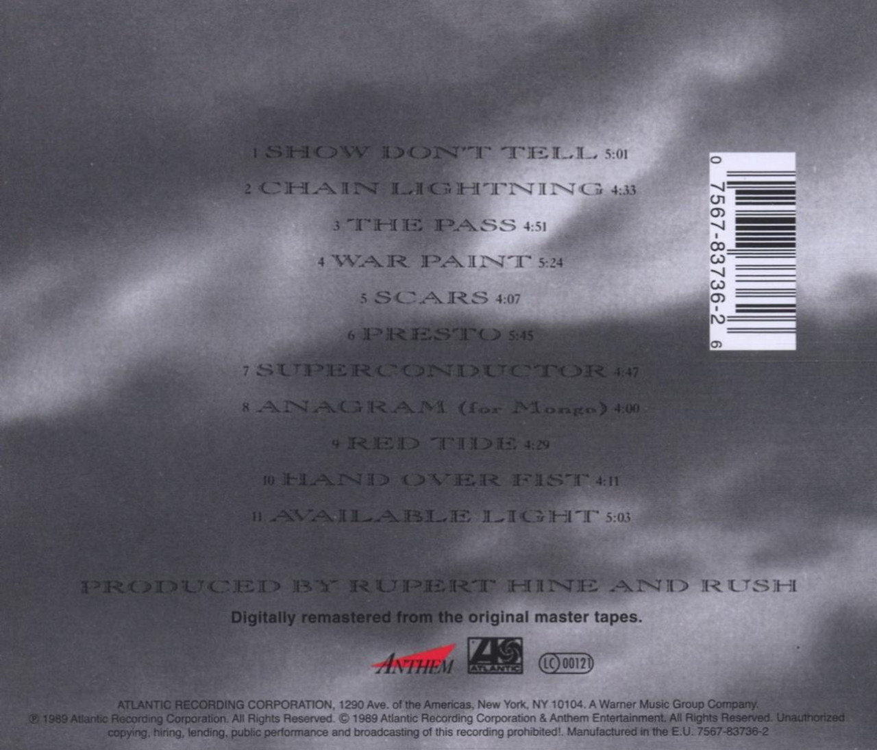 Rush 'Presto' (2004 Remaster) CD Jewel Case