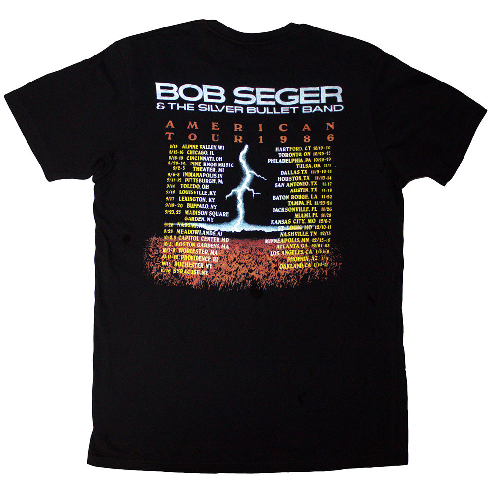 Bob Seger & The Silver Bullet Band 'Tour '86' (Black) T-Shirt