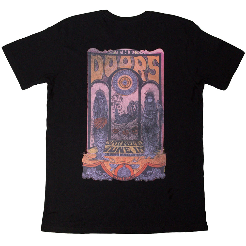 The Doors 'Pink Orange' (Black) T-Shirt BACK