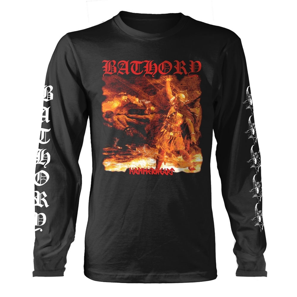 Bathory 'Hammerheart Tracklist' (Black) Long Sleeve Shirt