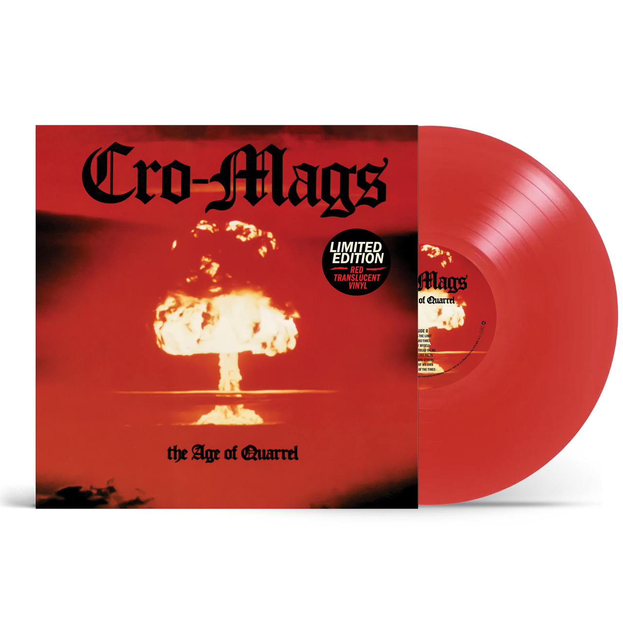 Cro-Mags 'The Age of Quarrel' LP Translucent Ruby Red Vinyl