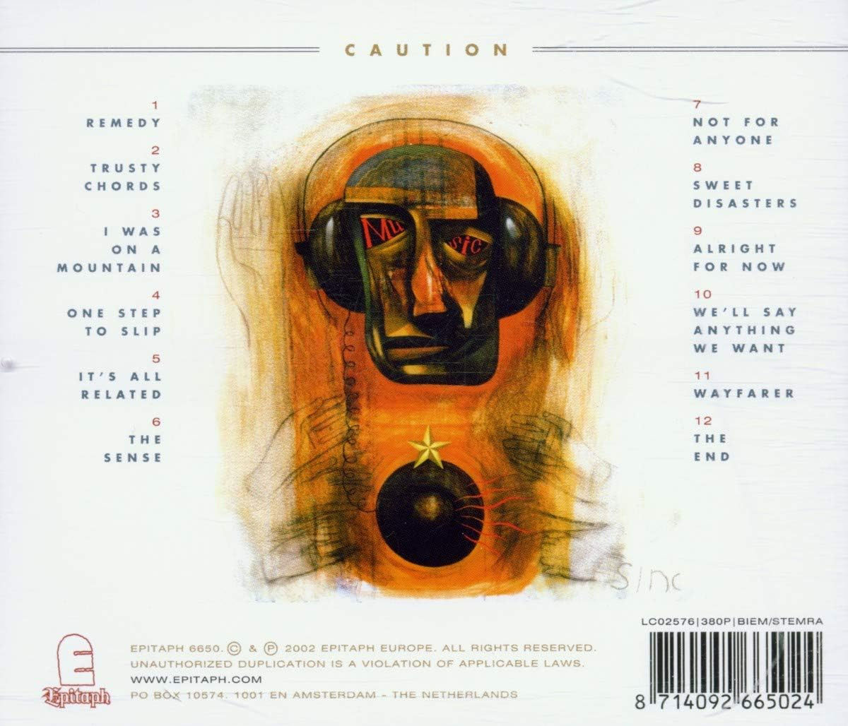 Hot Water Music 'Caution' CD Back