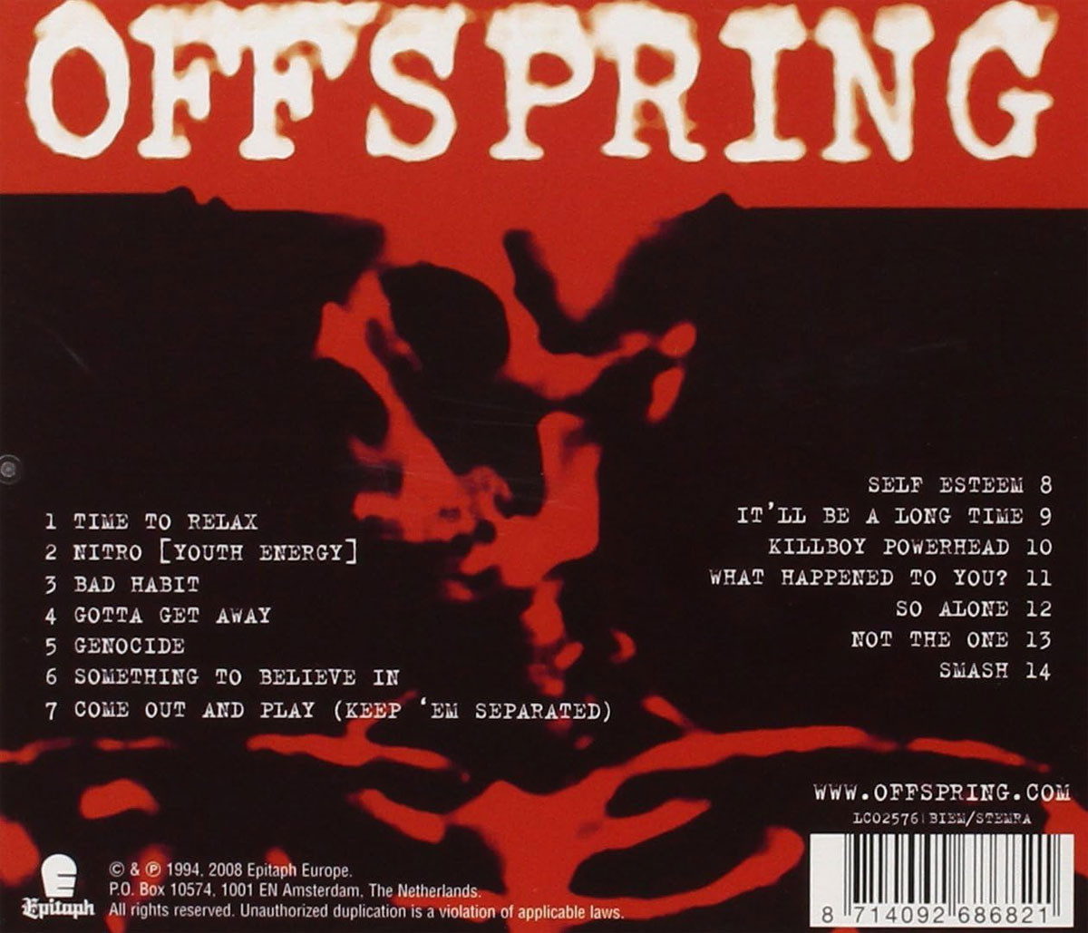 The Offspring 'Smash' CD Back