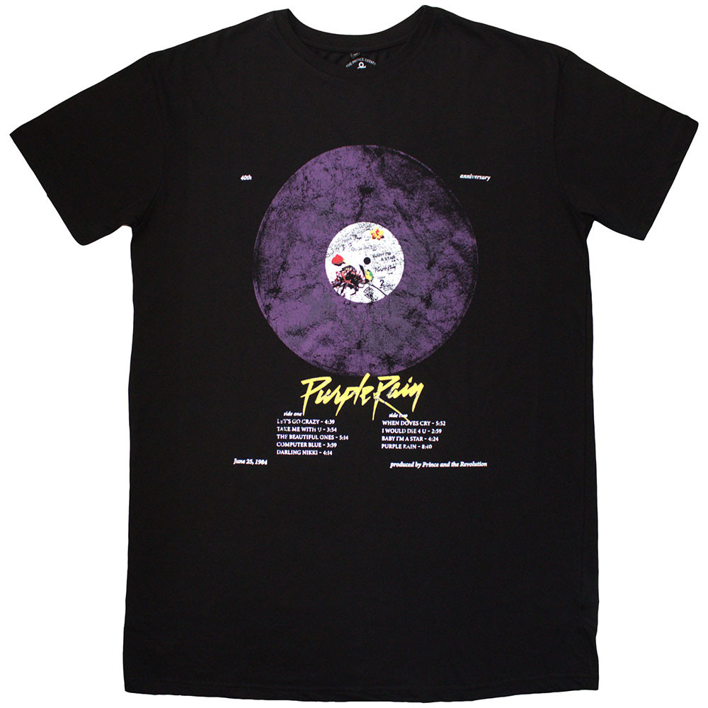 Prince 'Purple Rain Disc' (Black) Womens T-Shirt Dress