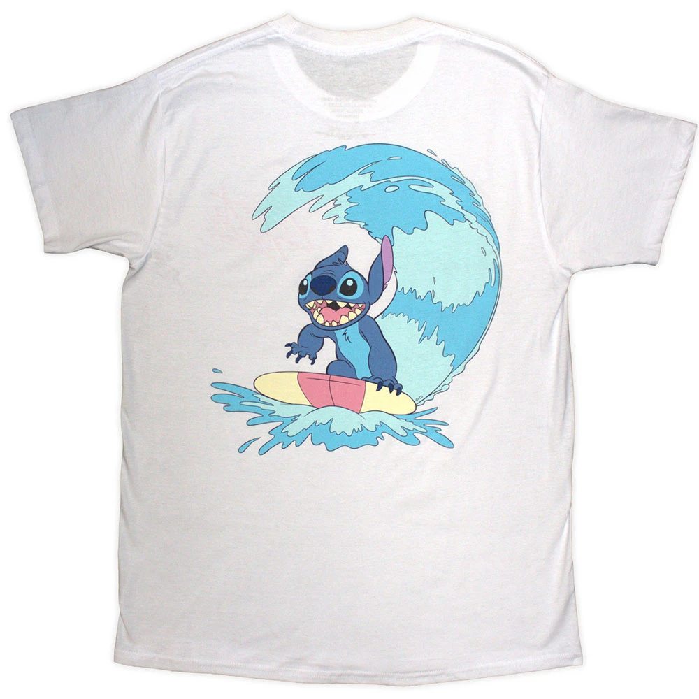 Disney Lilo & Stitch 'Stitch Surf' (White) T-Shirt BACK
