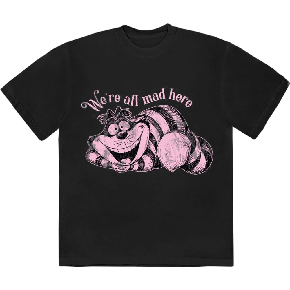 Disney Alice In Wonderland 'We're All Mad Here' (Black) T-Shirt