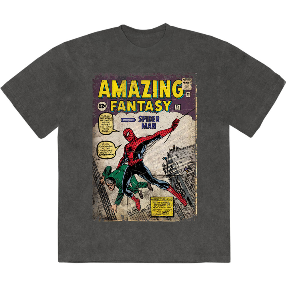 Marvel Spider Man 'Amazing Fantasy' (Stone Wash) Limited Edition T-Shirt
