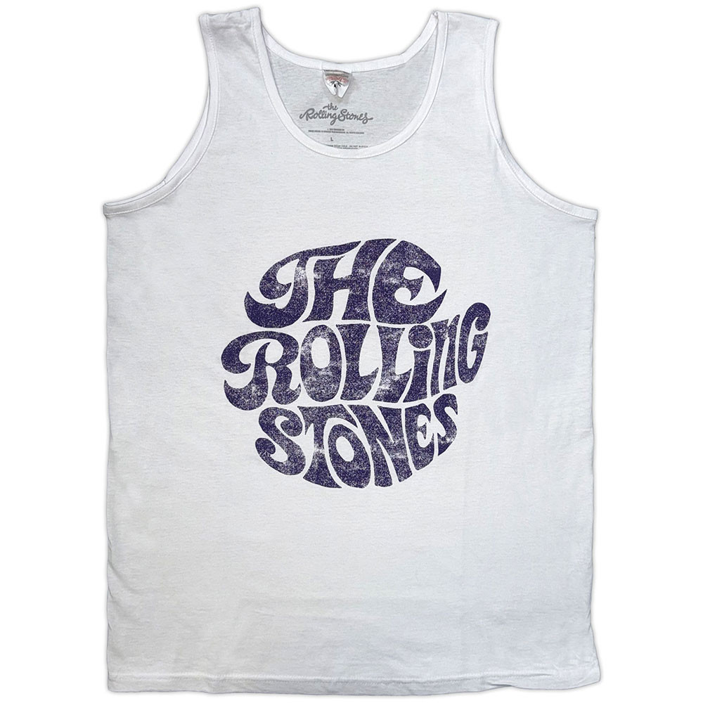 The Rolling Stones 'Vintage 70s Logo' (White) Tank Vest
