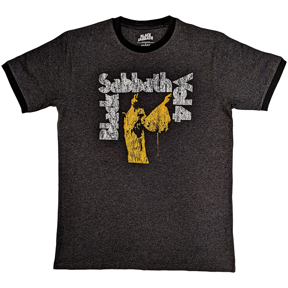 Black Sabbath 'Vol 4' (Grey & Black) Eco Ringer T-Shirt