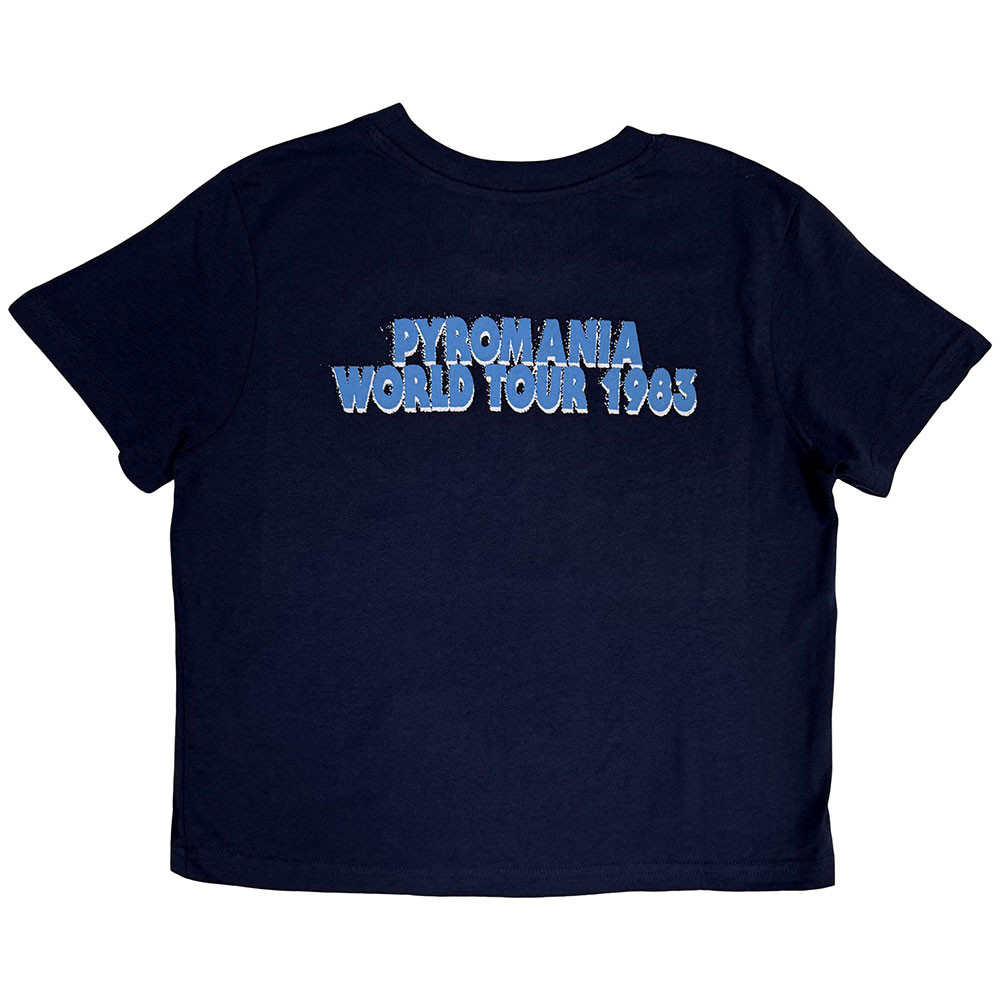 Def Leppard 'Pyro Tour' (Blue) Womens Crop Top BACK
