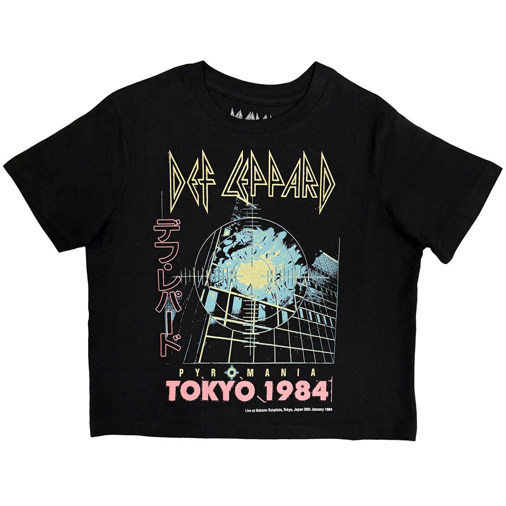 Def Leppard 'Tokyo' (Black) Womens Eco Crop Top