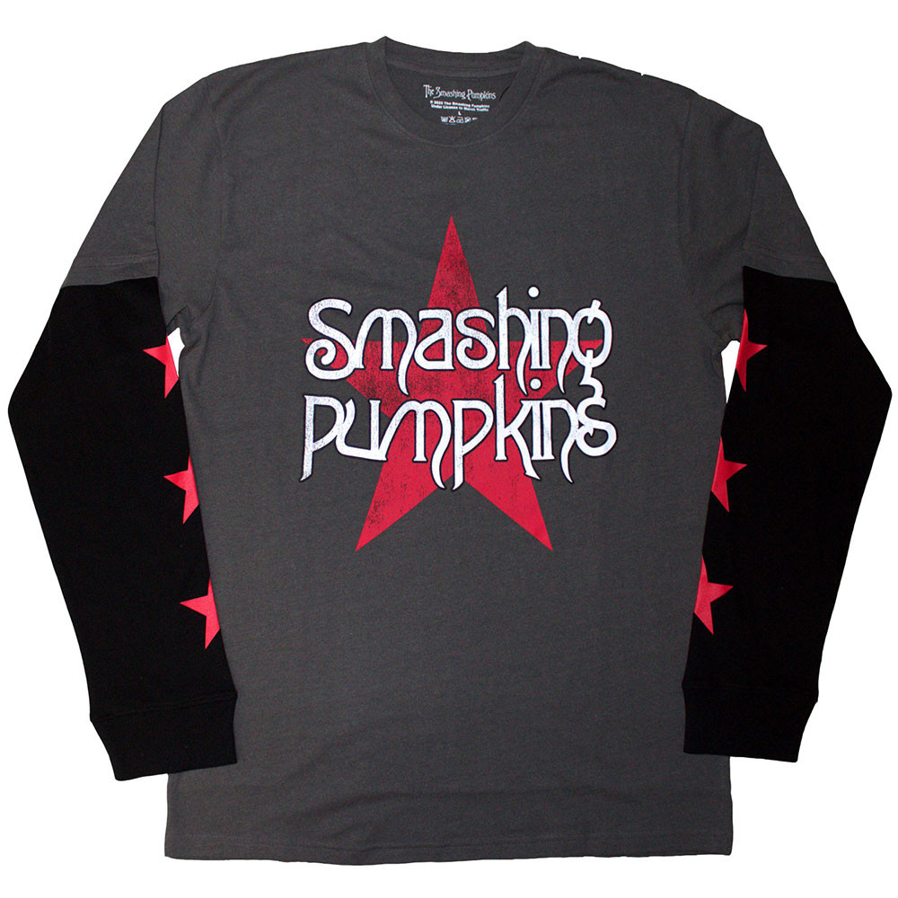 The Smashing Pumpkins 'Star Logo' (Grey & Black) Layered Long