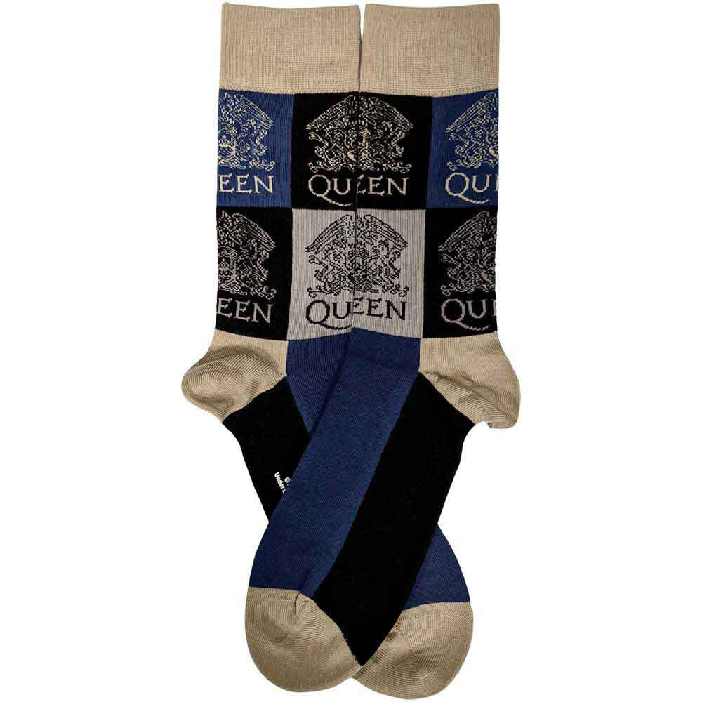Queen 'Crest Blocks' (Multicoloured) Womens Socks (One Size = UK 4-7) BACK