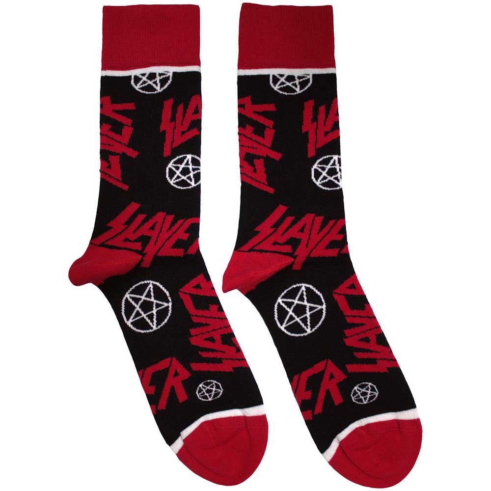 Slayer 'Logos and Pentagrams' (Multicoloured) Womens Socks (One Size = UK 4-7)