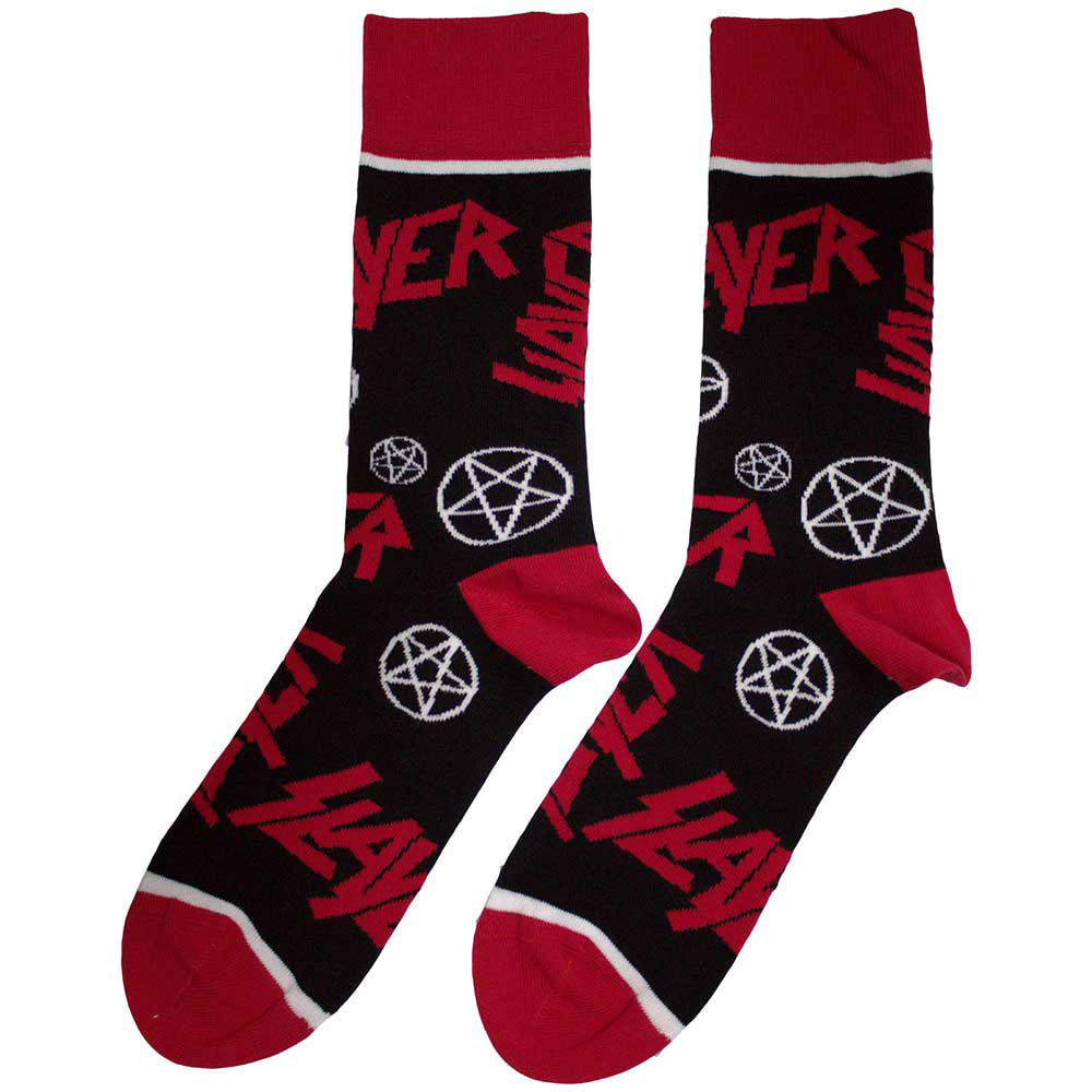 Slayer 'Logos and Pentagrams' (Multicoloured) Womens Socks (One Size = UK 4-7)