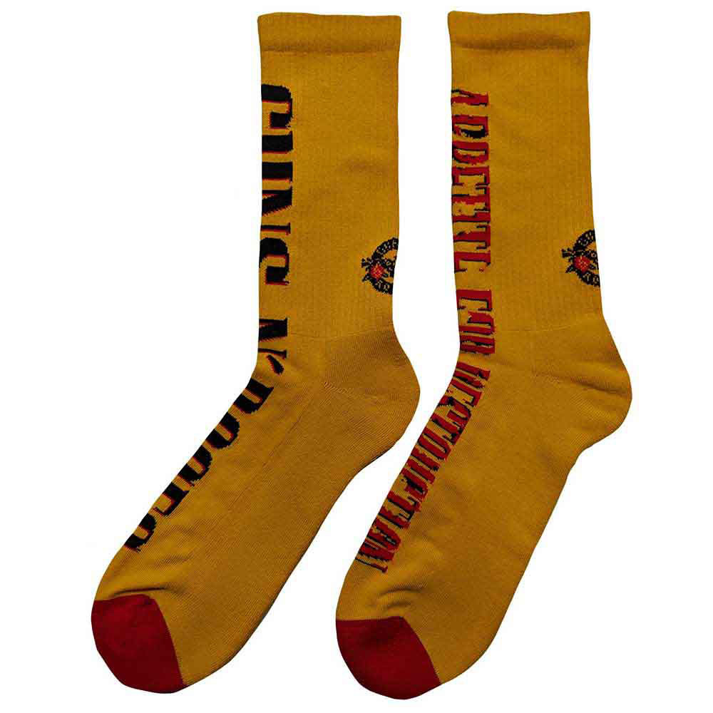Guns N' Roses 'Appetite For Destruction' (Yellow) Socks (One Size = UK 4-7)